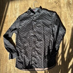 Ted Baker Black Button Down Shirt with Geometric Pattern